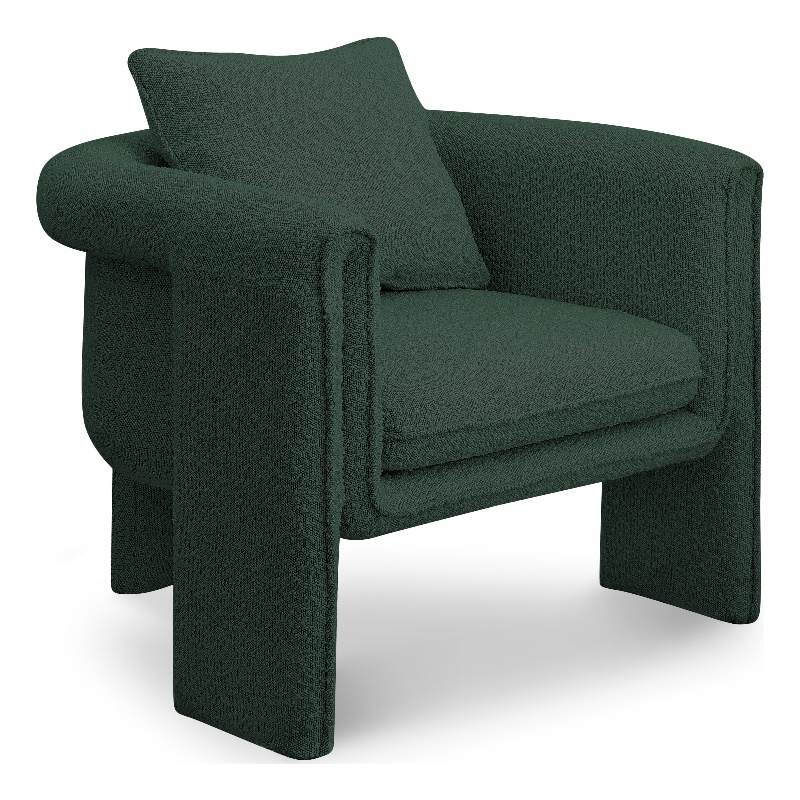 Meridian Furniture Stylus Green Boucle Fabric Accent Chair