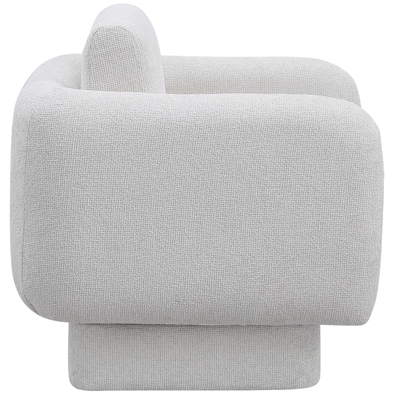 Meridian Furniture Alessandra Cream Chenille Fabric Swivel Accent Chair