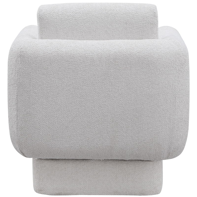 Meridian Furniture Alessandra Cream Chenille Fabric Swivel Accent Chair