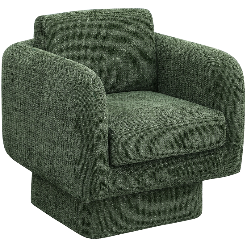 Meridian Furniture Alessandra Green Chenille Fabric Swivel Accent Chair