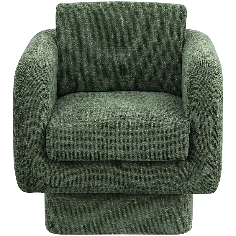 Meridian Furniture Alessandra Green Chenille Fabric Swivel Accent Chair