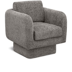 Meridian Furniture Alessandra Grey Chenille Fabric Swivel Accent Chair