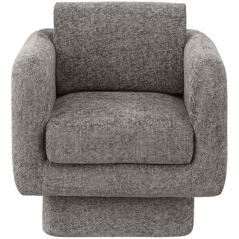Meridian Furniture Alessandra Grey Chenille Fabric Swivel Accent Chair
