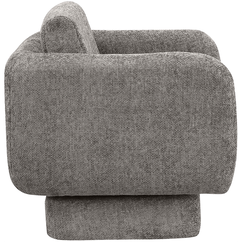 Meridian Furniture Alessandra Grey Chenille Fabric Swivel Accent Chair