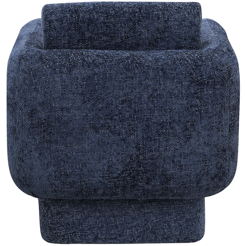 Meridian Furniture Alessandra Navy Chenille Fabric Swivel Accent Chair