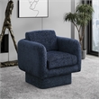 Meridian Furniture Alessandra Navy Chenille Fabric Swivel Accent Chair