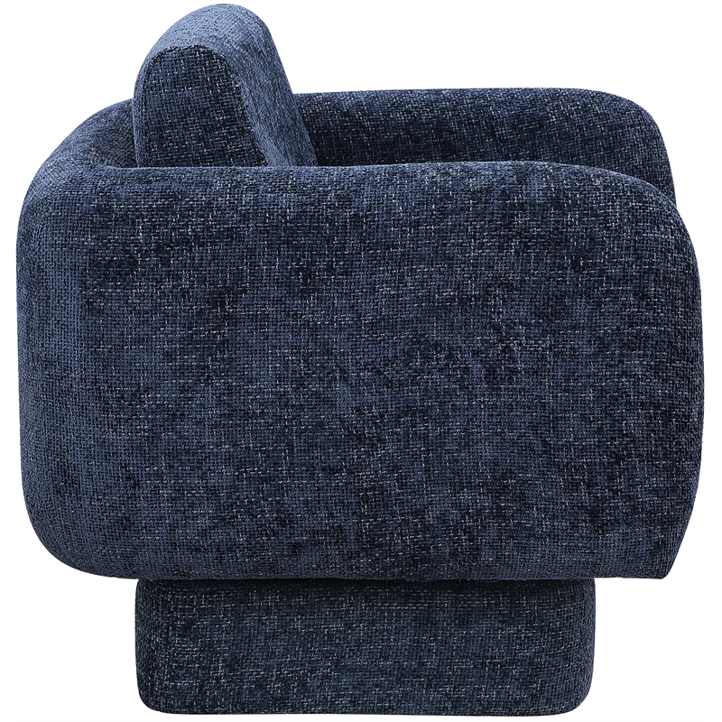 Meridian Furniture Alessandra Navy Chenille Fabric Swivel Accent Chair