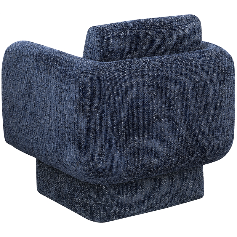 Meridian Furniture Alessandra Navy Chenille Fabric Swivel Accent Chair