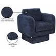 Meridian Furniture Alessandra Navy Chenille Fabric Swivel Accent Chair