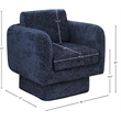Meridian Furniture Alessandra Navy Chenille Fabric Swivel Accent Chair