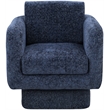 Meridian Furniture Alessandra Navy Chenille Fabric Swivel Accent Chair