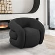 Meridian Furniture Roxbury Black Boucle Fabric Swivel Accent Chair