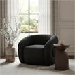 Meridian Furniture Roxbury Black Boucle Fabric Swivel Accent Chair
