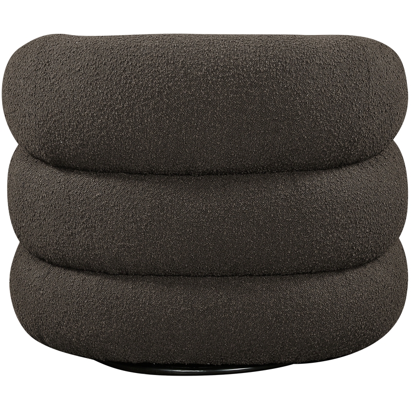 Meridian Furniture Roxbury Brown Boucle Fabric Swivel Accent Chair