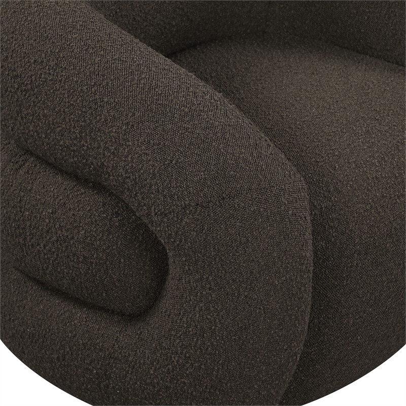 Meridian Furniture Roxbury Brown Boucle Fabric Swivel Accent Chair