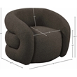 Meridian Furniture Roxbury Brown Boucle Fabric Swivel Accent Chair
