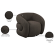 Meridian Furniture Roxbury Brown Boucle Fabric Swivel Accent Chair