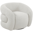 Meridian Furniture Roxbury Cream Boucle Fabric Swivel Accent Chair