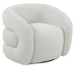 Meridian Furniture Roxbury Cream Boucle Fabric Swivel Accent Chair