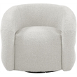 Meridian Furniture Roxbury Cream Boucle Fabric Swivel Accent Chair