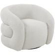 Meridian Furniture Roxbury Cream Boucle Fabric Swivel Accent Chair