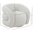 Meridian Furniture Roxbury Cream Boucle Fabric Swivel Accent Chair