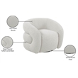 Meridian Furniture Roxbury Cream Boucle Fabric Swivel Accent Chair