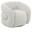 Meridian Furniture Roxbury Cream Boucle Fabric Swivel Accent Chair