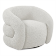 Meridian Furniture Roxbury Cream Boucle Fabric Swivel Accent Chair