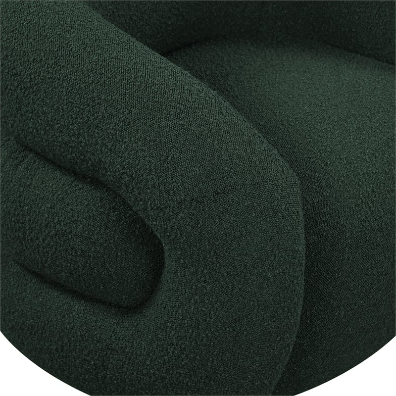 Meridian Furniture Roxbury Green Boucle Fabric Swivel Accent Chair