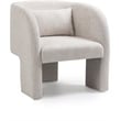 Meridian Furniture Sawyer Cream Chenille Fabric Accent Chair