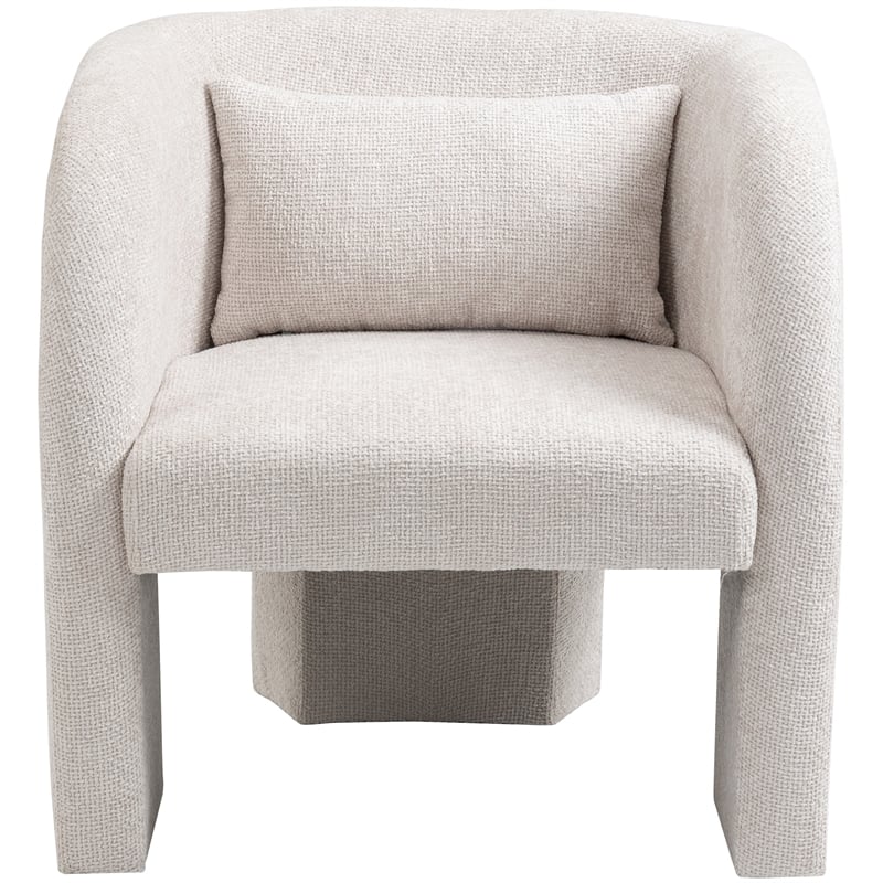 Meridian Furniture Sawyer Cream Chenille Fabric Accent Chair