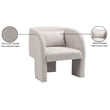 Meridian Furniture Sawyer Cream Chenille Fabric Accent Chair