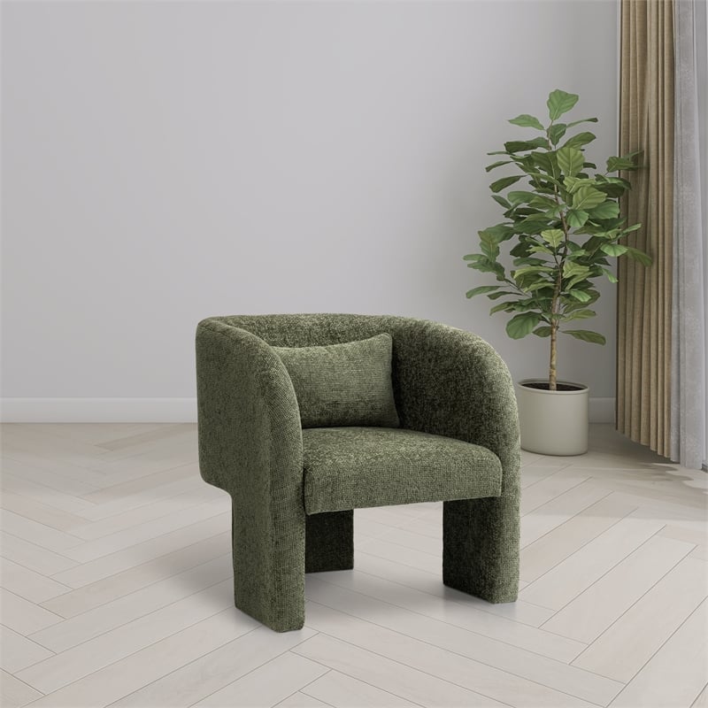 Meridian Furniture Sawyer Green Chenille Fabric Accent Chair