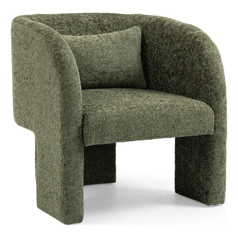 Meridian Furniture Sawyer Green Chenille Fabric Accent Chair