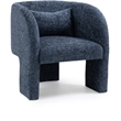 Meridian Furniture Sawyer Navy Chenille Fabric Accent Chair
