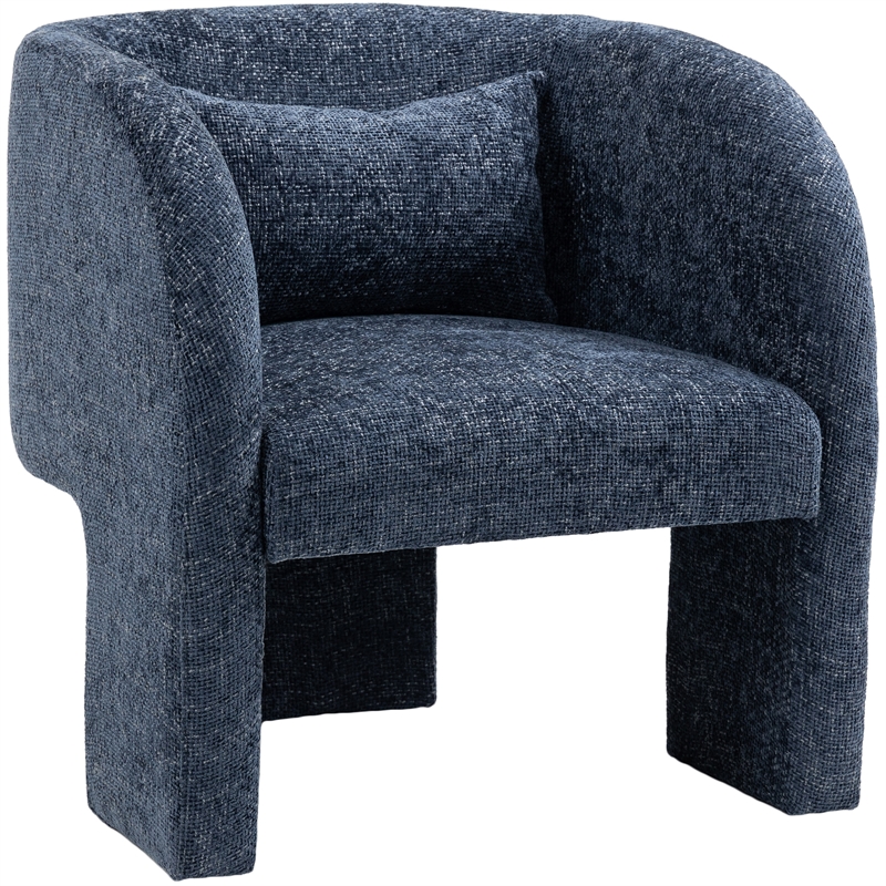 Meridian Furniture Sawyer Navy Chenille Fabric Accent Chair