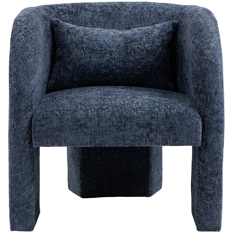Meridian Furniture Sawyer Navy Chenille Fabric Accent Chair