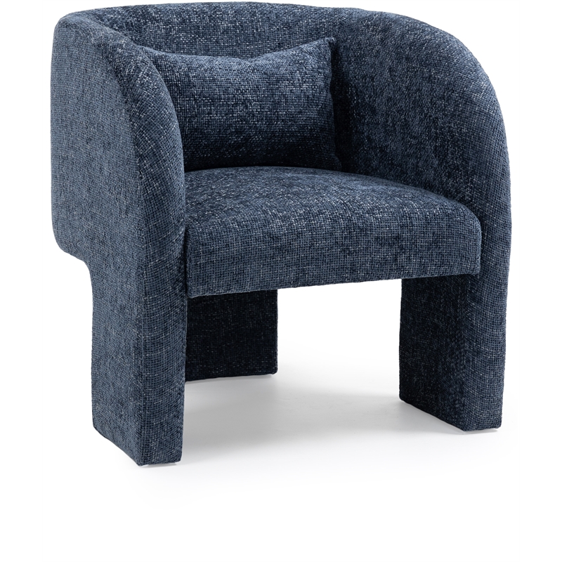 Meridian Furniture Sawyer Navy Chenille Fabric Accent Chair
