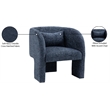 Meridian Furniture Sawyer Navy Chenille Fabric Accent Chair