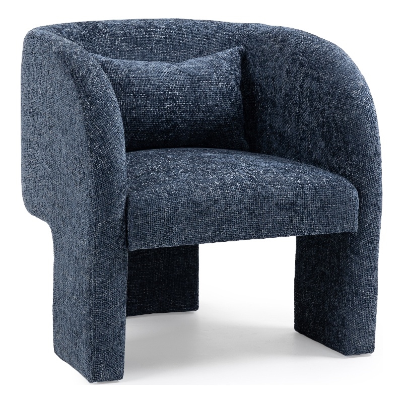 Meridian Furniture Sawyer Navy Chenille Fabric Accent Chair