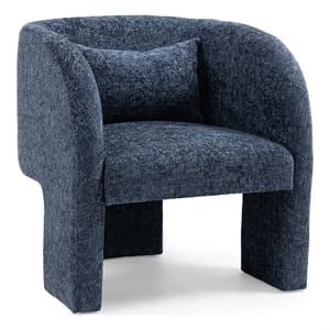 Meridian Furniture Sawyer Navy Chenille Fabric Accent Chair