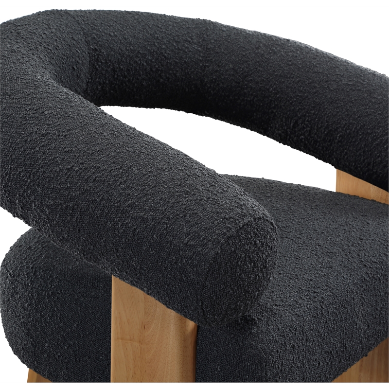 Meridian Furniture Winston Black Boucle Fabric Accent Chair