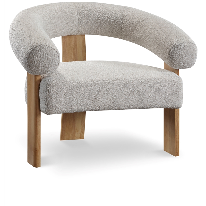 Meridian Furniture Winston Cream Boucle Fabric Accent Chair