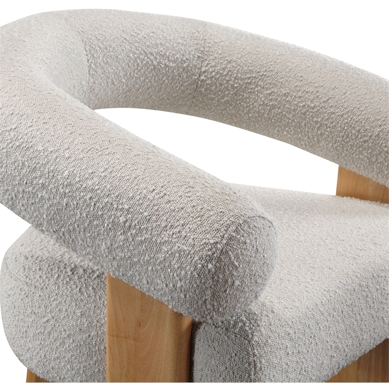 Meridian Furniture Winston Cream Boucle Fabric Accent Chair