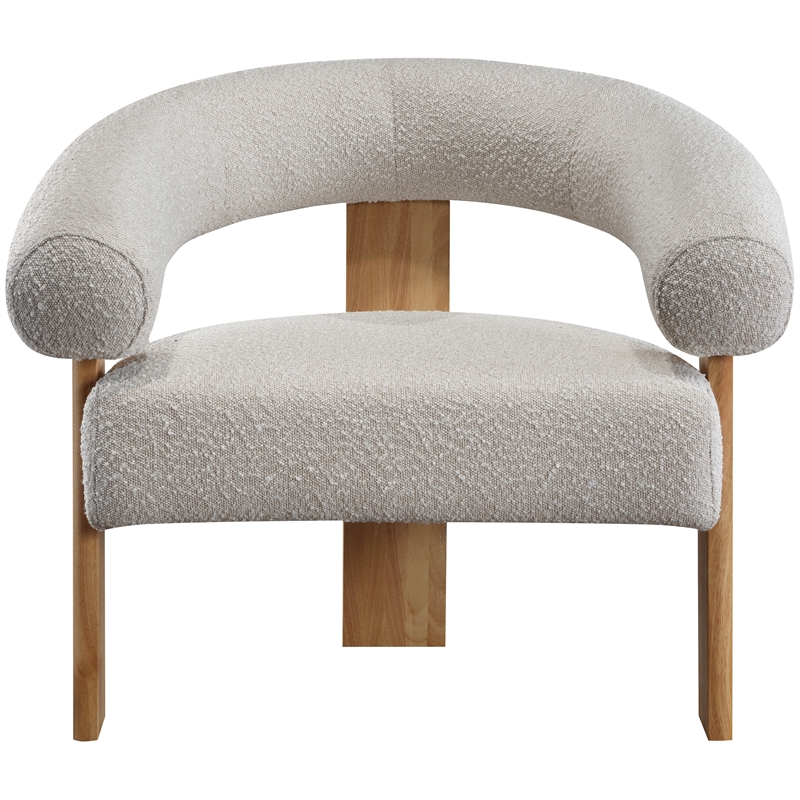 Meridian Furniture Winston Cream Boucle Fabric Accent Chair