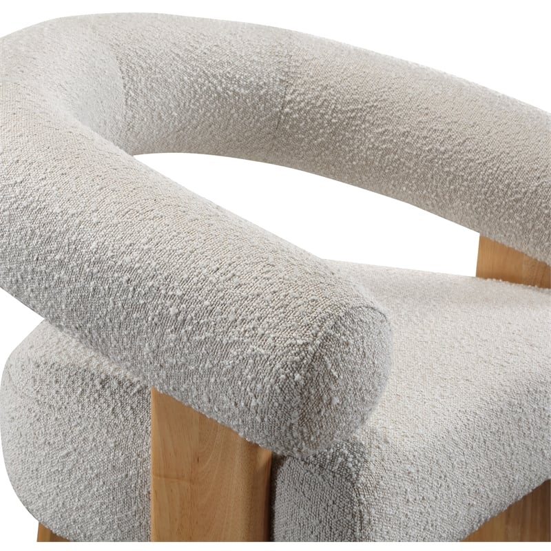 Meridian Furniture Winston Cream Boucle Fabric Accent Chair