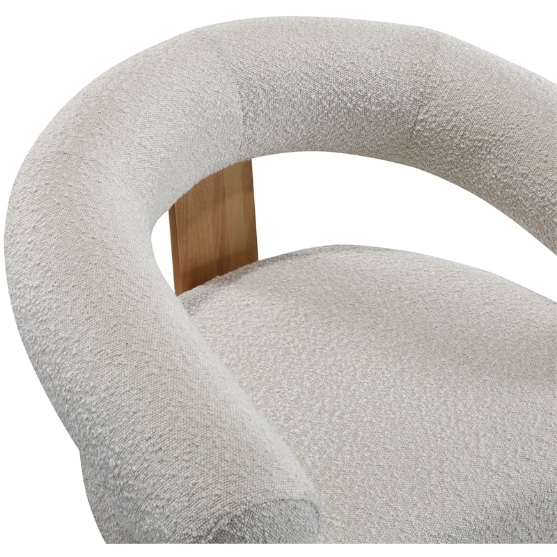 Meridian Furniture Winston Cream Boucle Fabric Accent Chair