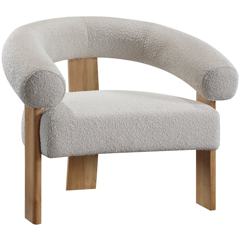 Meridian Furniture Winston Cream Boucle Fabric Accent Chair