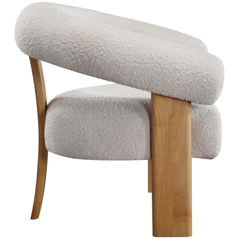 Meridian Furniture Winston Cream Boucle Fabric Accent Chair